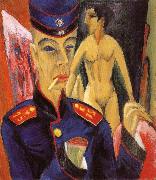 Ernst Ludwig Kirchner Selbstbildnis als Soldat oil painting on canvas